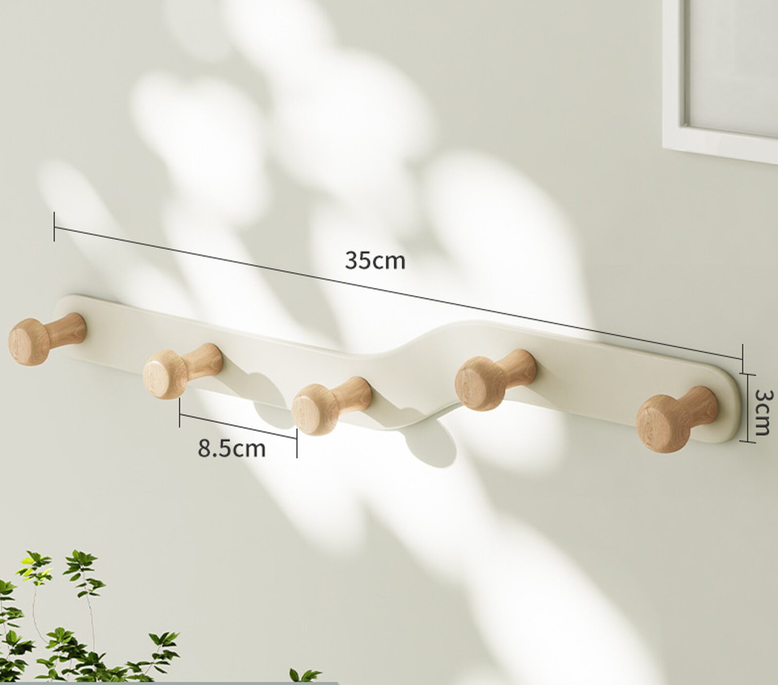 Móc treo quần áo tường nút gỗ tròn