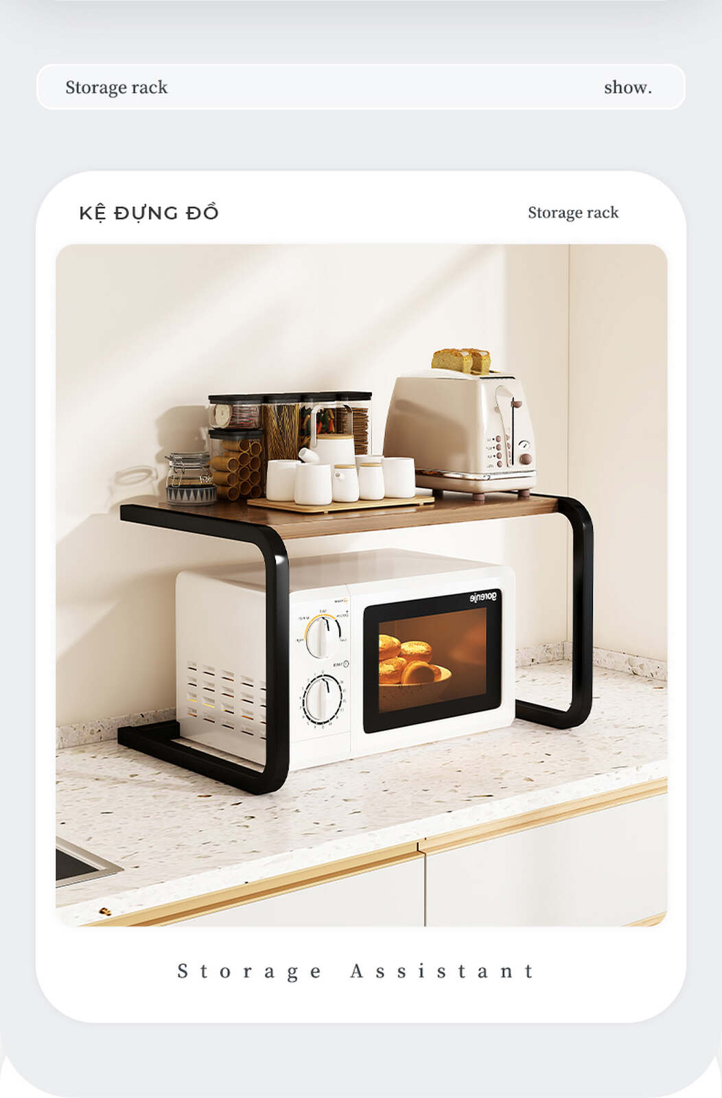 Kệ lò vi sóng 2 tầng hiện đại