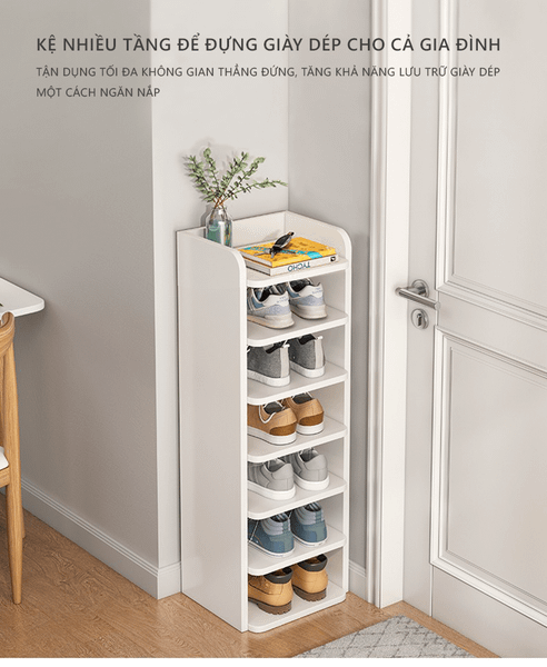 Kệ giày trắng đa tầng phong cách tối giản - GP247