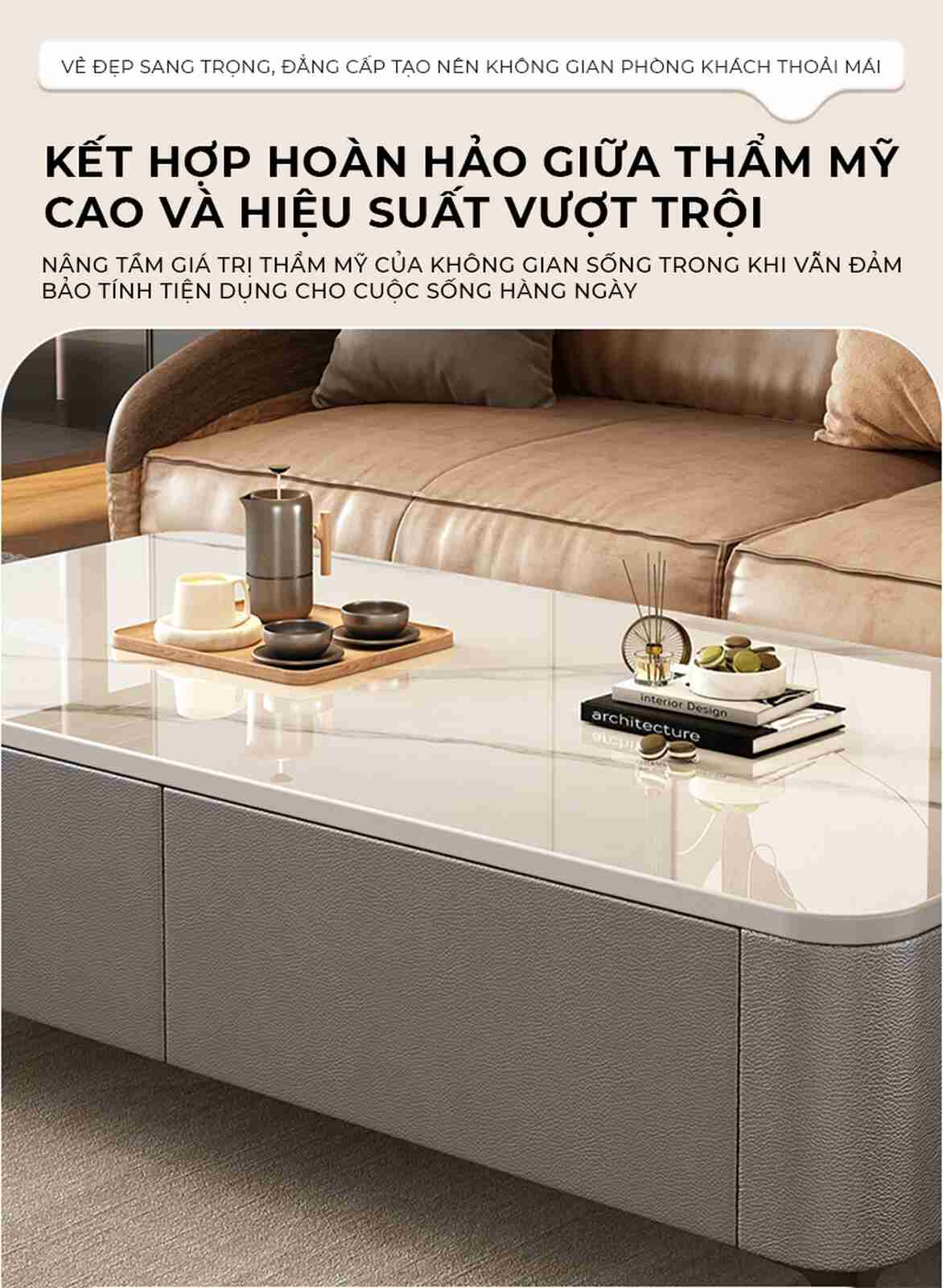 Bàn Trà Sofa Vân Đá Sang Trọng Hiện Đại