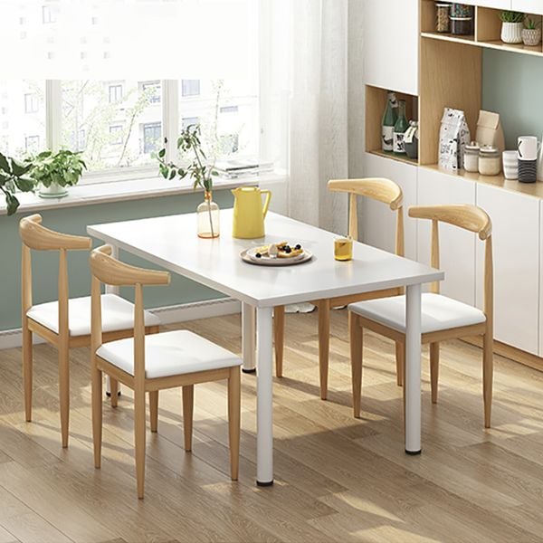 bàn làm việc chân sắt tròn màu trắng