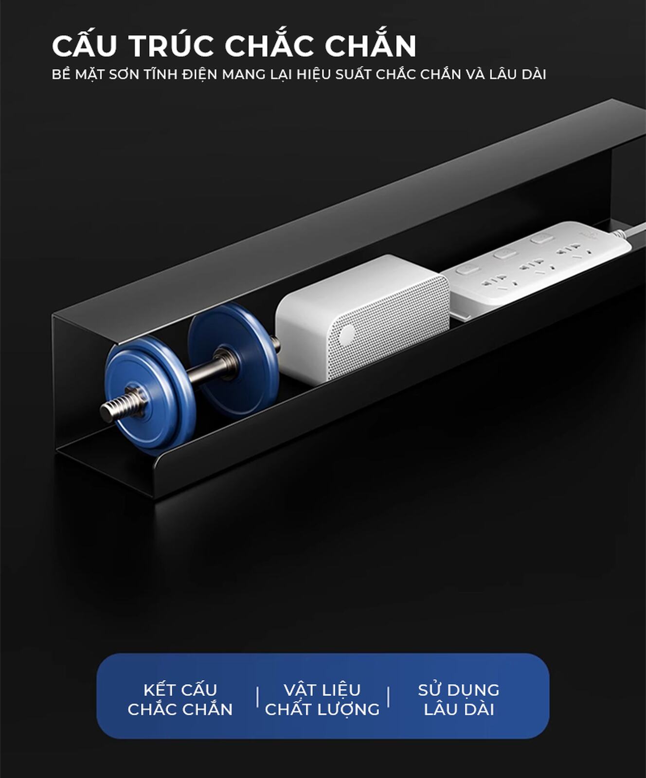 Khay đi dây điện gầm bàn làm việc tiện ích