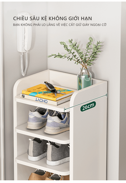Kệ giày trắng đa tầng phong cách tối giản - GP247