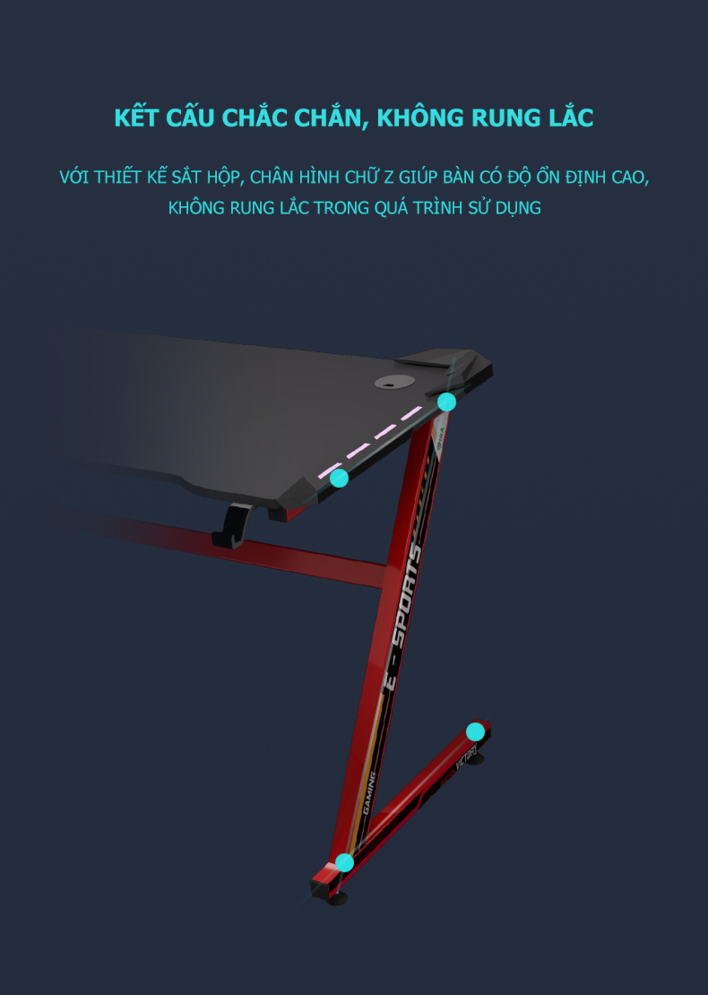 bàn gaming chân chữ z