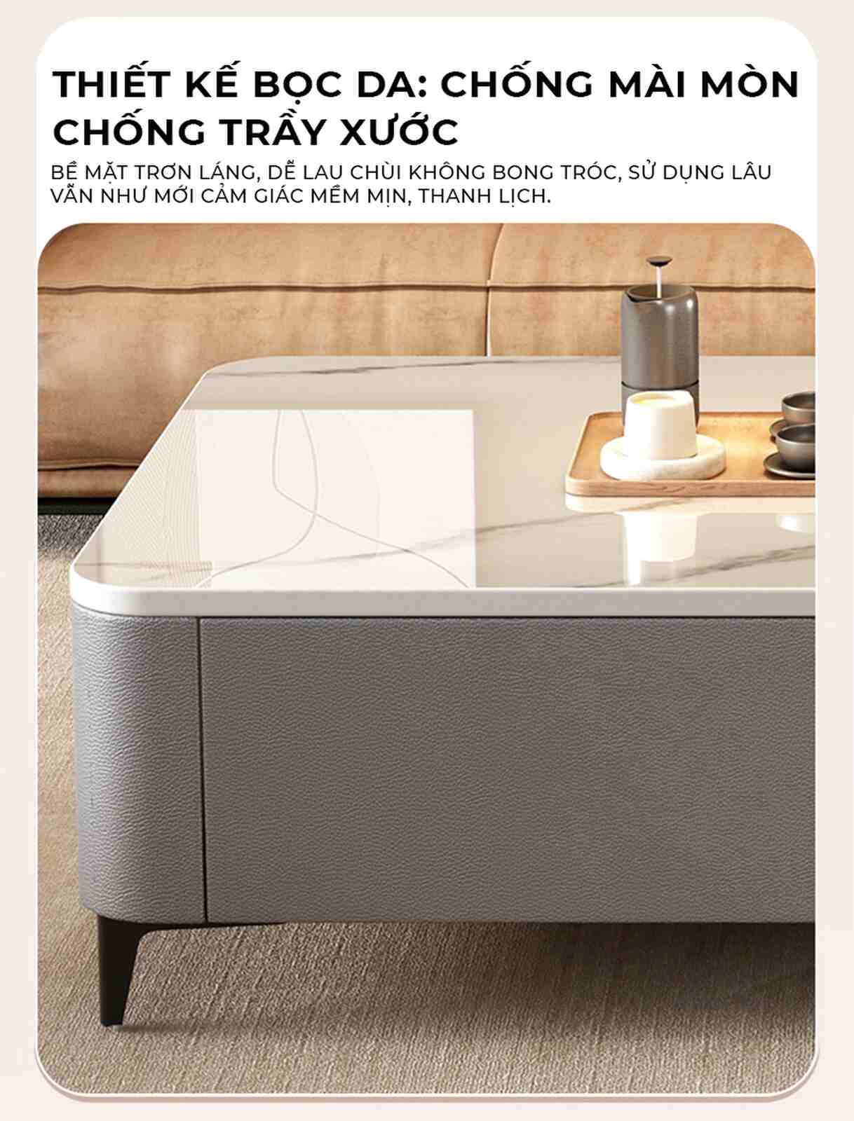Bàn Trà Sofa Vân Đá Sang Trọng Hiện Đại