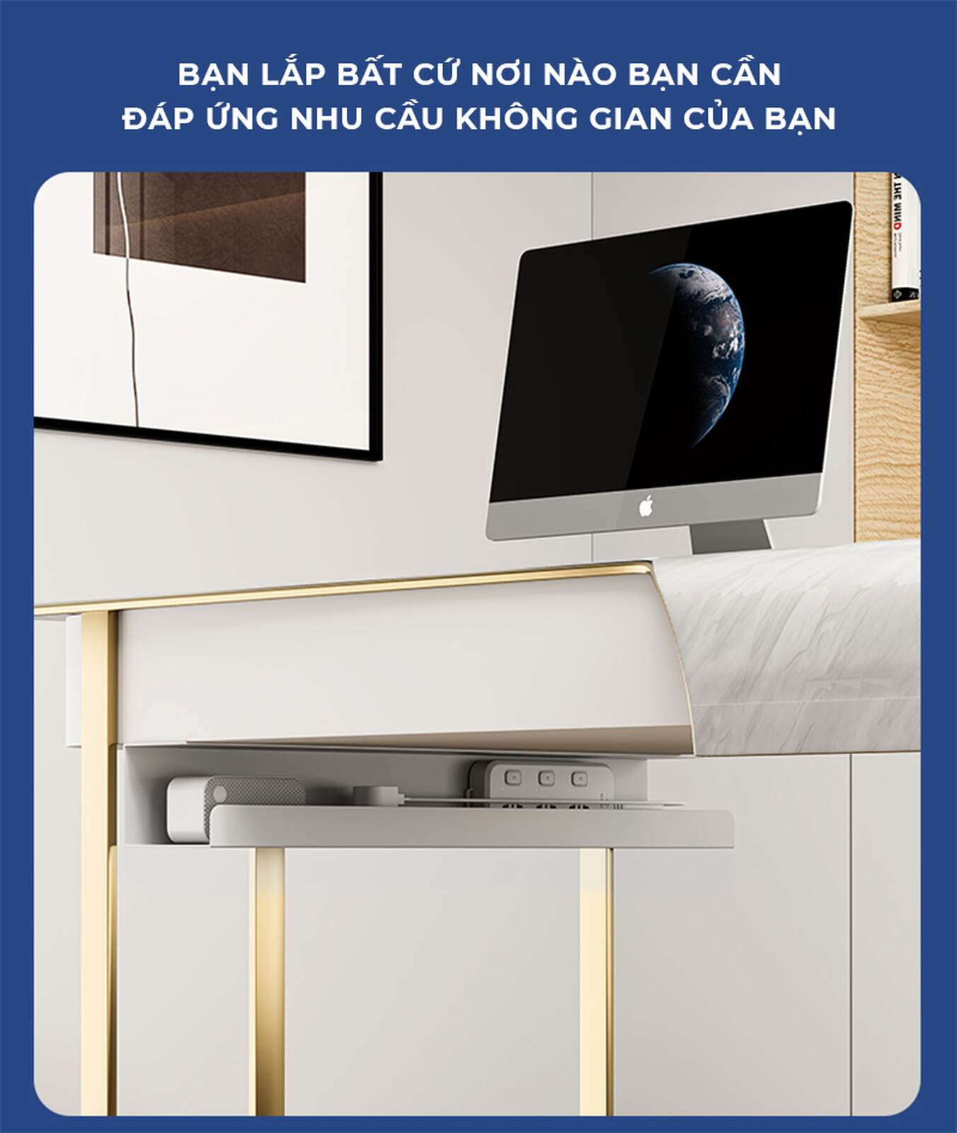 Khay đi dây điện gầm bàn làm việc tiện ích