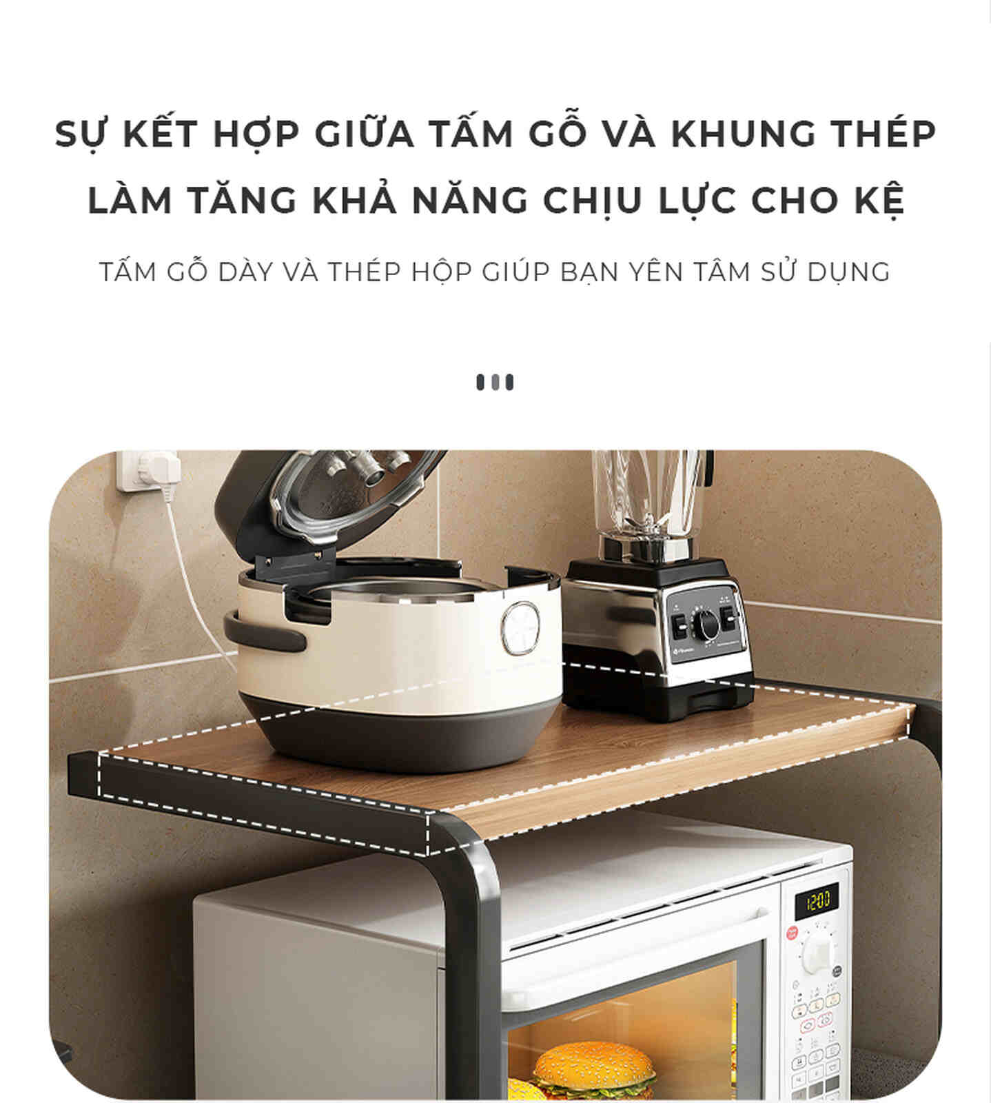 Kệ lò vi sóng 2 tầng hiện đại