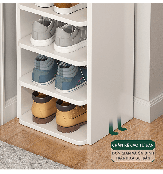 Kệ giày trắng đa tầng phong cách tối giản - GP247