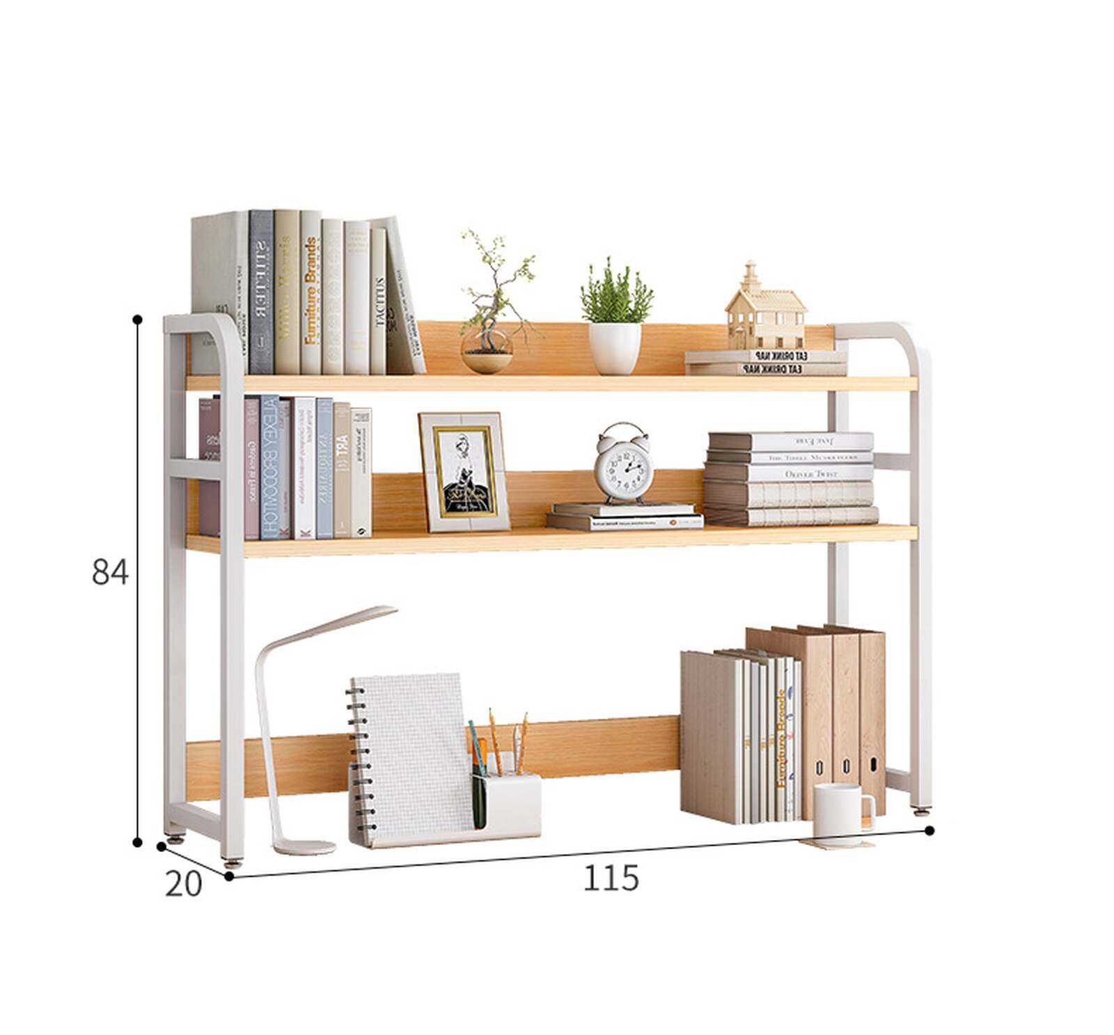 Kệ sách để bàn trắng vân gỗ