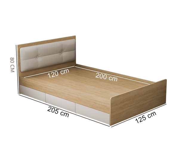 giường ngủ đơn bệt gỗ mdf