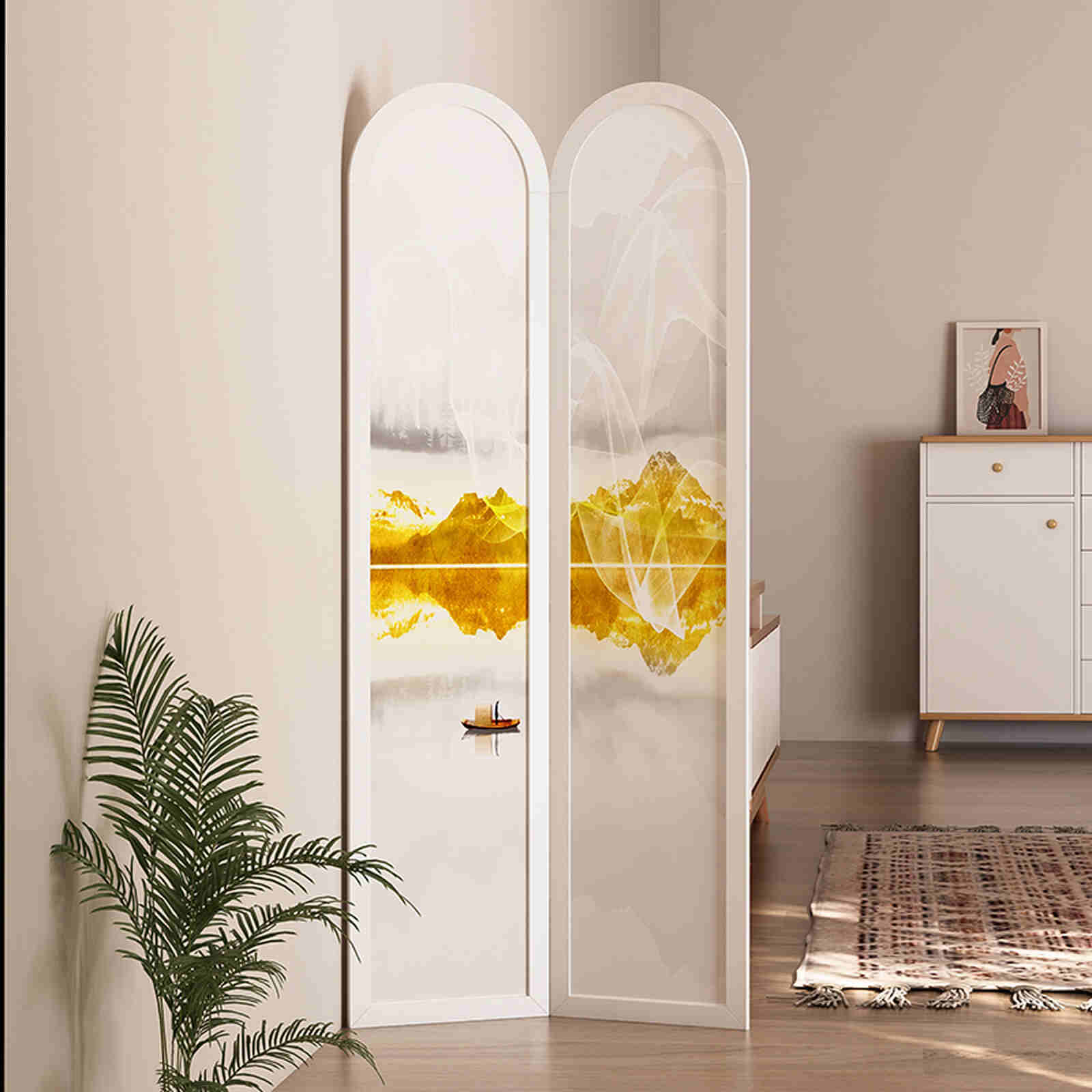 Bình phong họa tiết phong thủy nghệ thuật