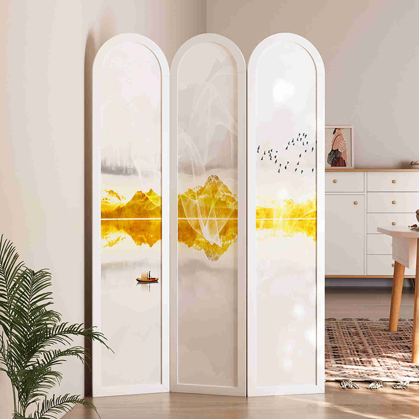 Bình phong họa tiết phong thủy nghệ thuật