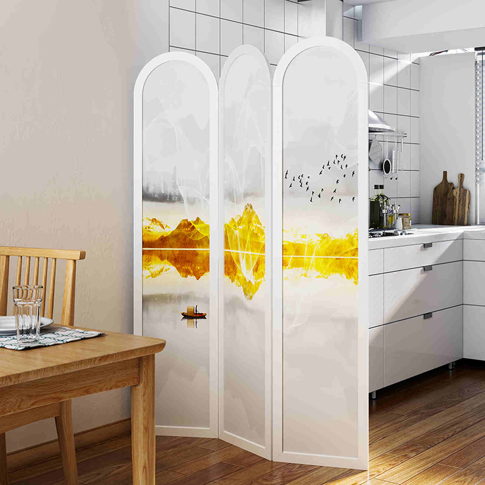 Bình phong họa tiết phong thủy nghệ thuật