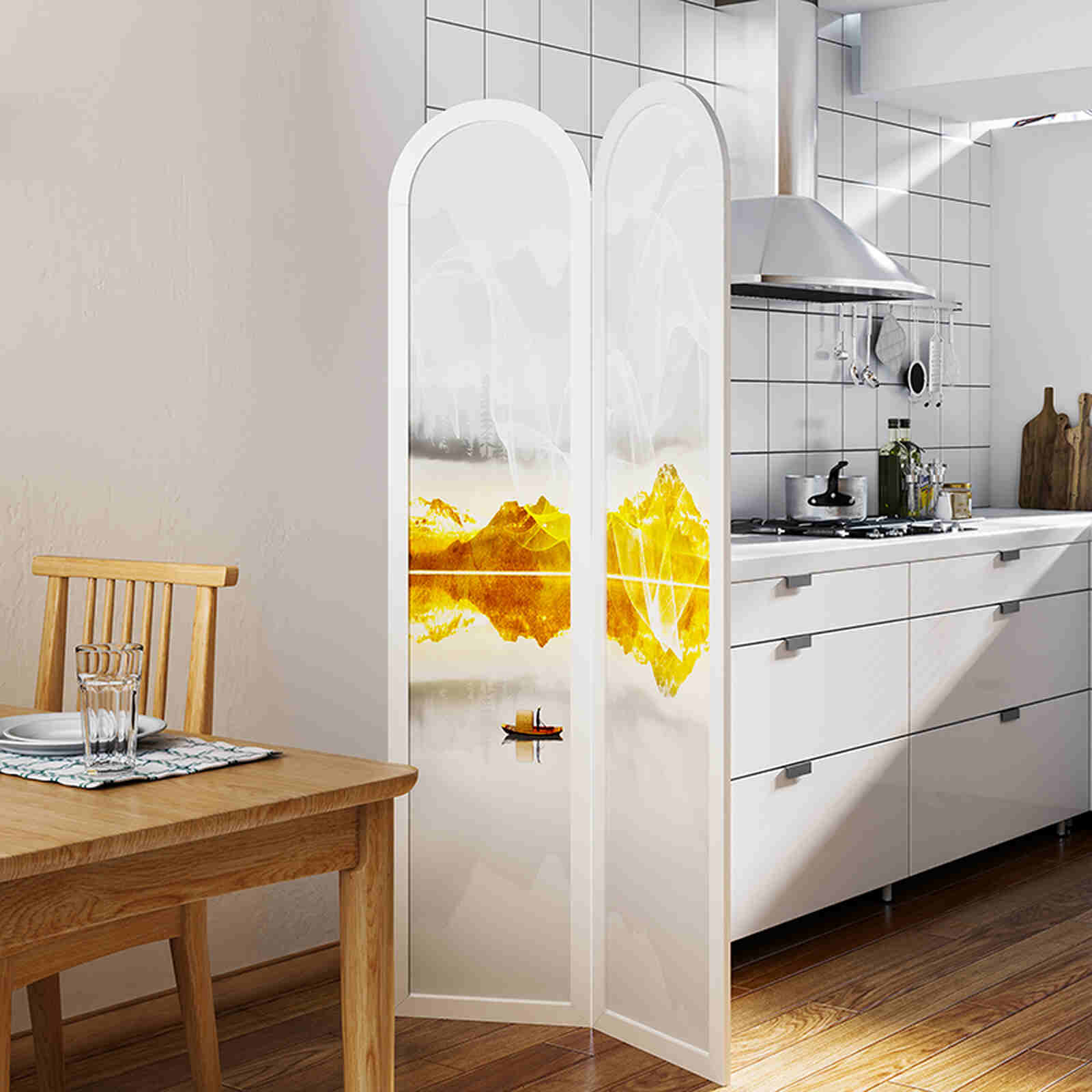 Bình phong họa tiết phong thủy nghệ thuật