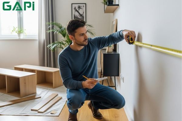 kích thước kệ sách treo tường