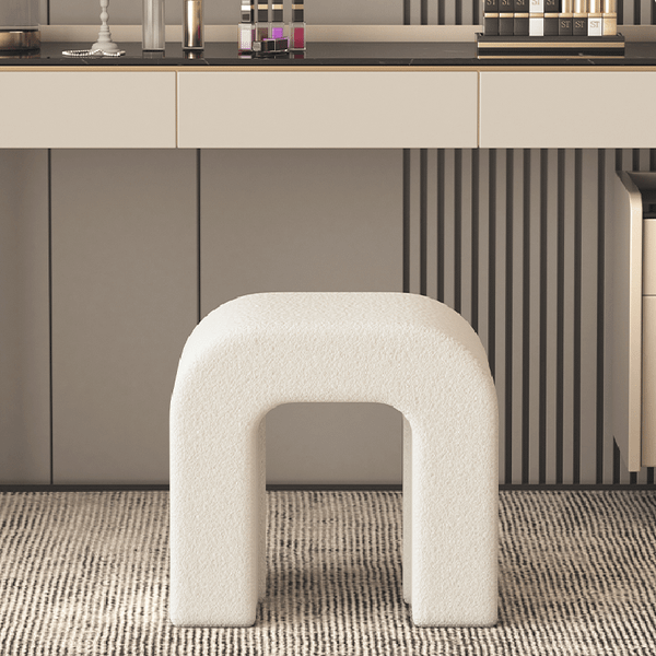 ghế trang điểm bọc vải lông cừu