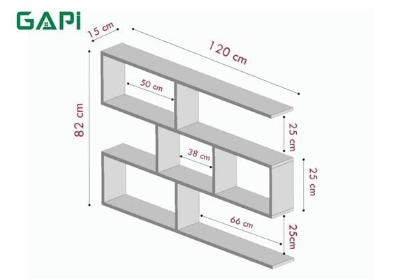 kích thước kệ sách