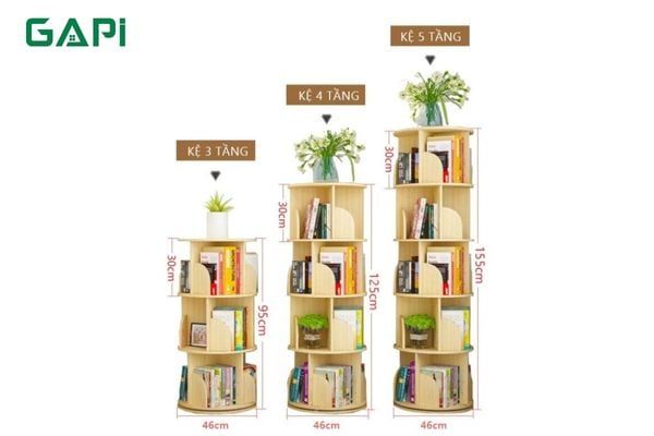 kích thước kệ sách