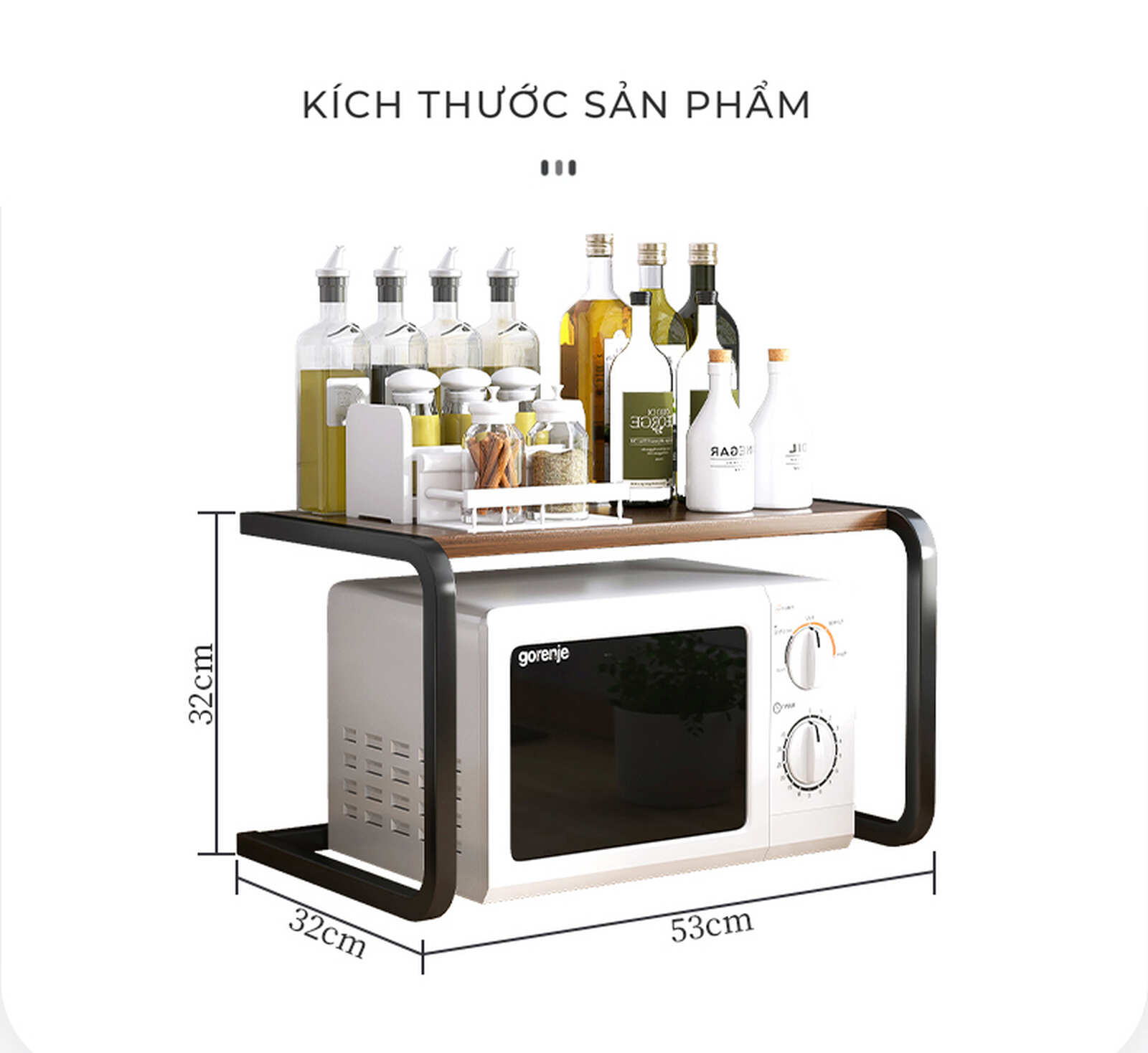 Kệ lò vi sóng 2 tầng hiện đại