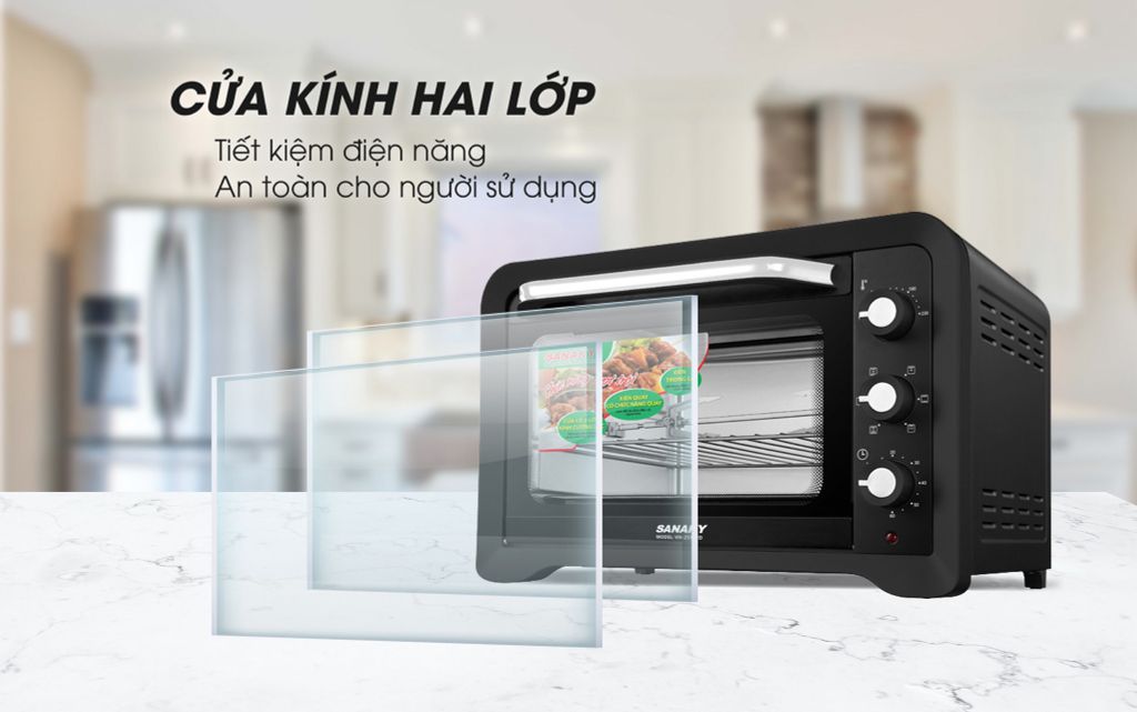 mặt kính lò nướng 50l