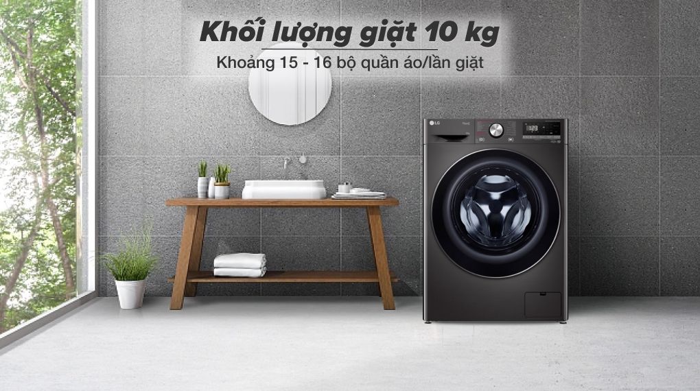 khối lượng máy giặt LG AI DD Inverter 10 kg FV1410S4B