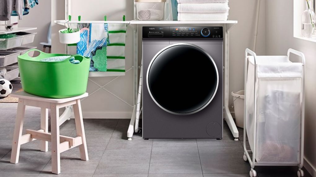 máy giặt aqua 11kg ánh bạc