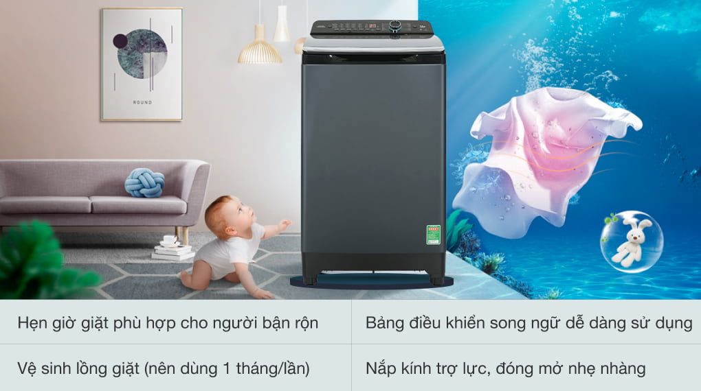 khối lượng máy giặt aqua 12kg