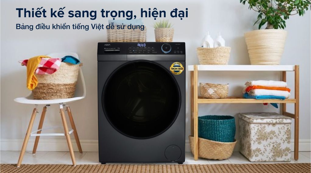 máy giặt aqua 9kg đen