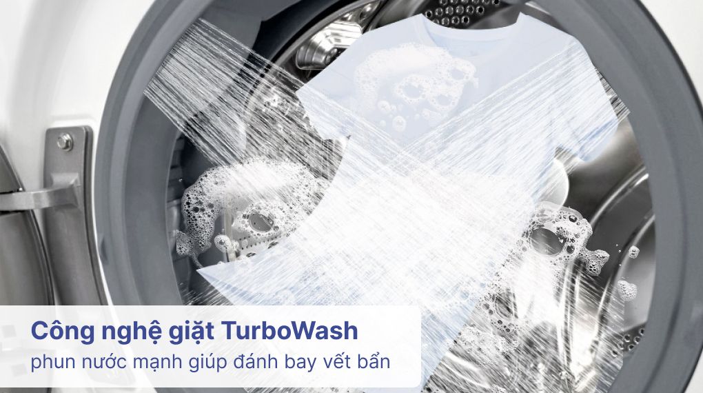 công nghệ giặt tubor Máy giặt LG AI DD Inverter 10 kg FV1410S4W1 giá rẻ