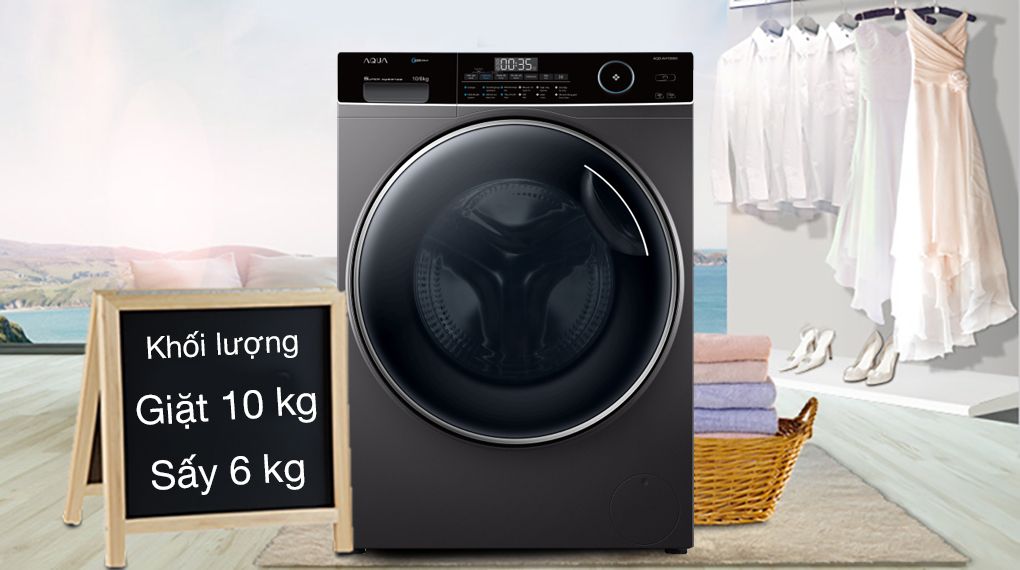khối lượng máy giặt sấy aqua 10kg