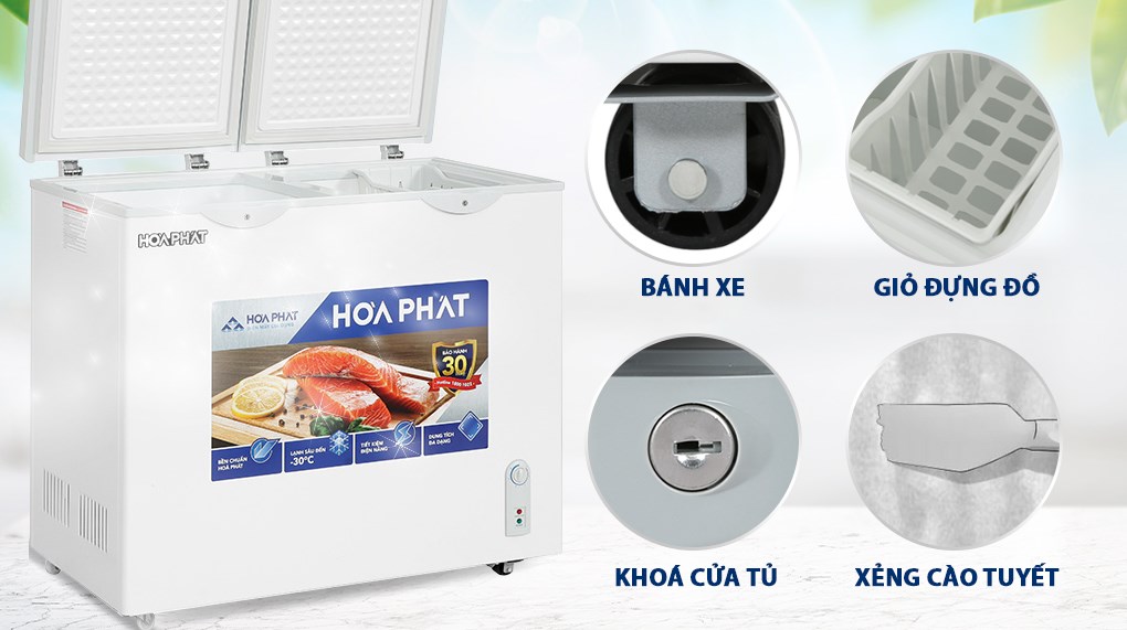 tiện ích Tủ đông Hòa Phát 205 Lít HPF BD6205 chính hãng