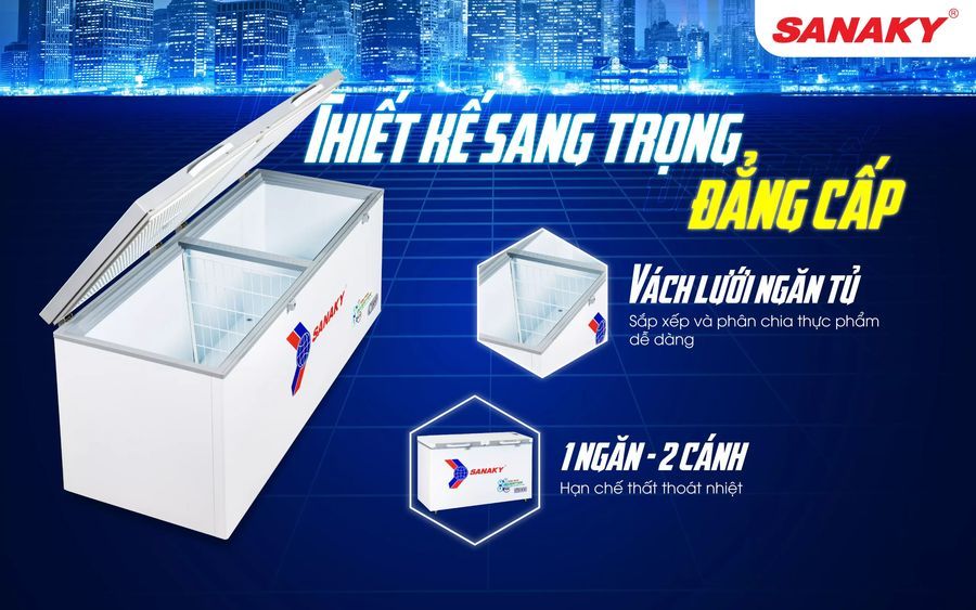 thiết kế tủ đông mặt kính 560l