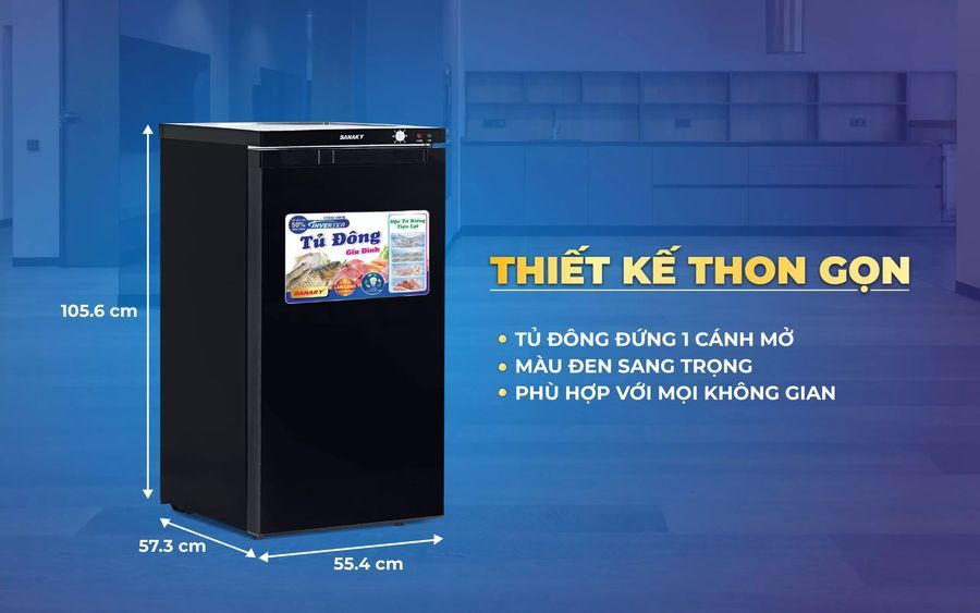 tủ đông đứng sanaky 160k3