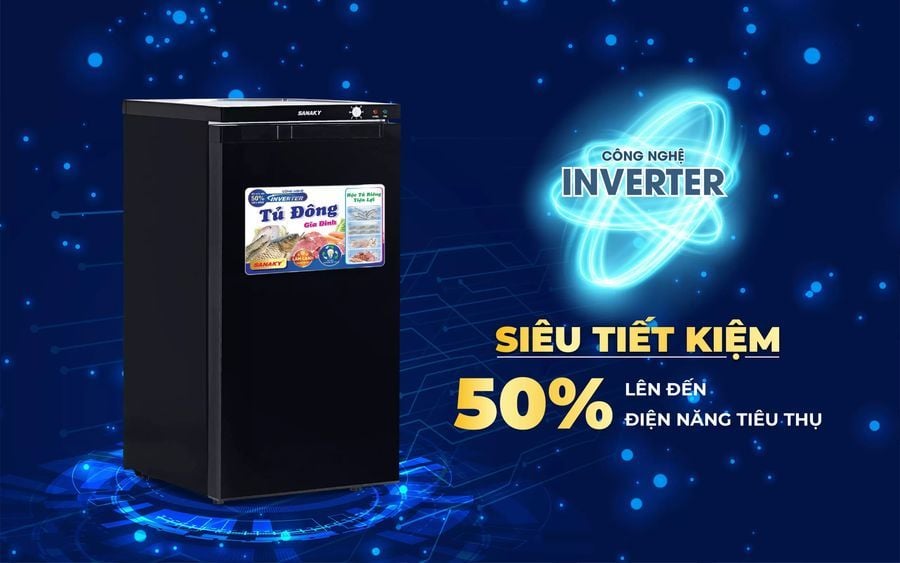 công nghệ tủ đông đứng sanaky 160k3