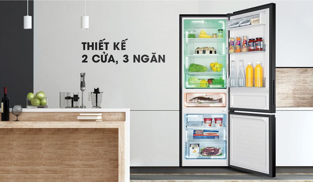 thiết kế tủ lạnh aqua 317l