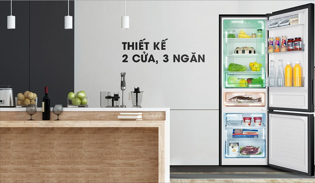 thiết kế tủ lạnh aqua 324l