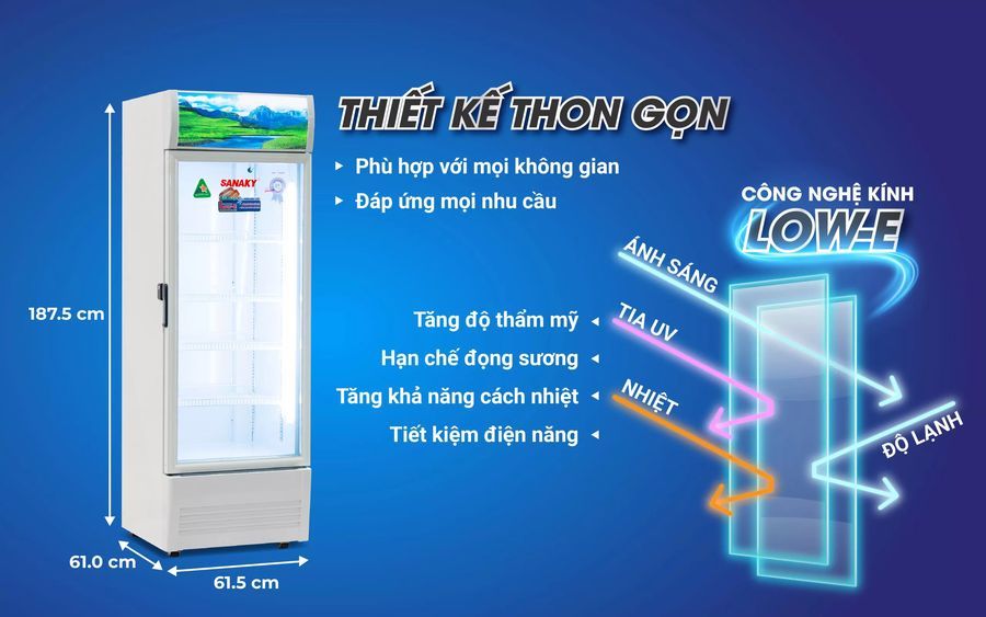 thiết kế tủ mát sanaky 400l