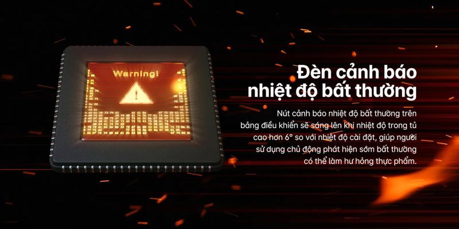 đèn báo nhiệt độ bất thường tủ 480l