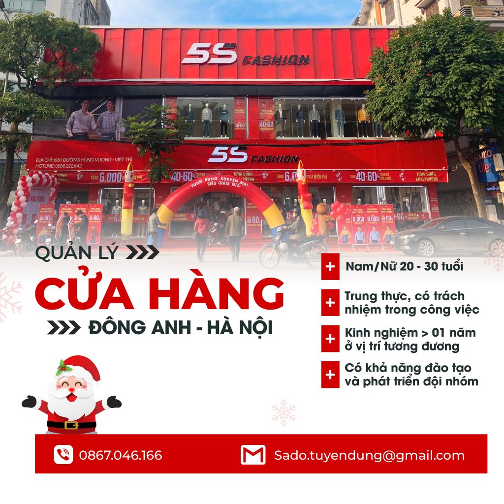 QUẢN LÝ CỬA HÀNG (ĐÔNG ANH - HÀ NỘI)