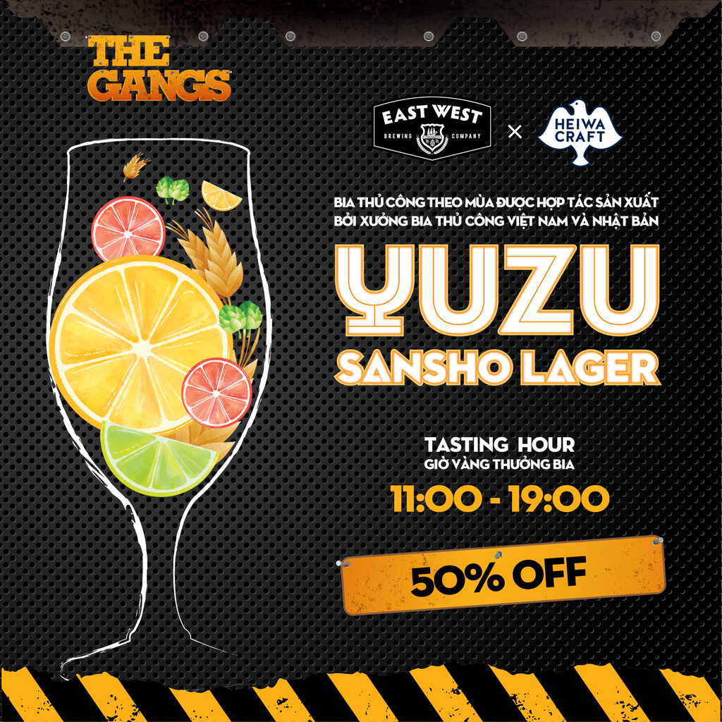 YUZU SANSHO LAGER - TASTING HOUR 11:00 - 19:00