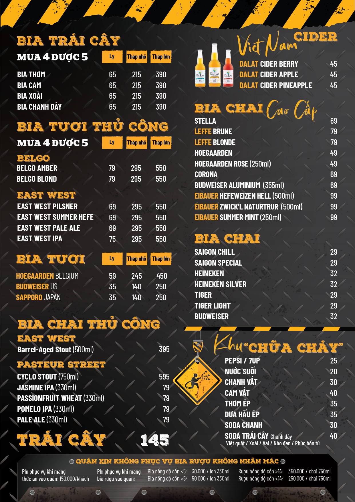 Menu - The Gangs Đakao