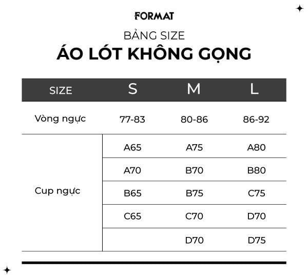 Bảng size chi tiết sản phẩm – Thời trang Format