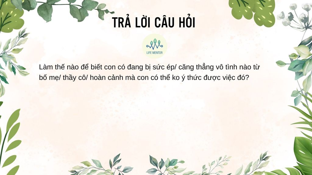 Căng thẳng vô hình ở trẻ