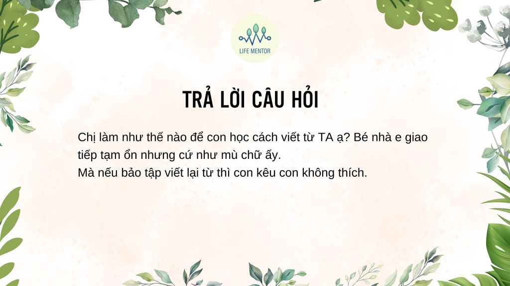 Làm thế nào để con học cách viết từ Tiếng Anh?