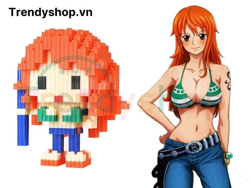 Lego Nami One Piece: Chào mừng bạn đến với thế giới Lego và One Piece! Bạn là fan của cả hai, vì vậy hãy cùng thưởng thức mô hình Lego Nami One Piece đầy màu sắc và chi tiết. Những bức tranh phiêu lưu sẽ được tái hiện trở lại và lego Nami đầy sinh động sẽ khiến bạn tò mò muốn khám phá thêm.