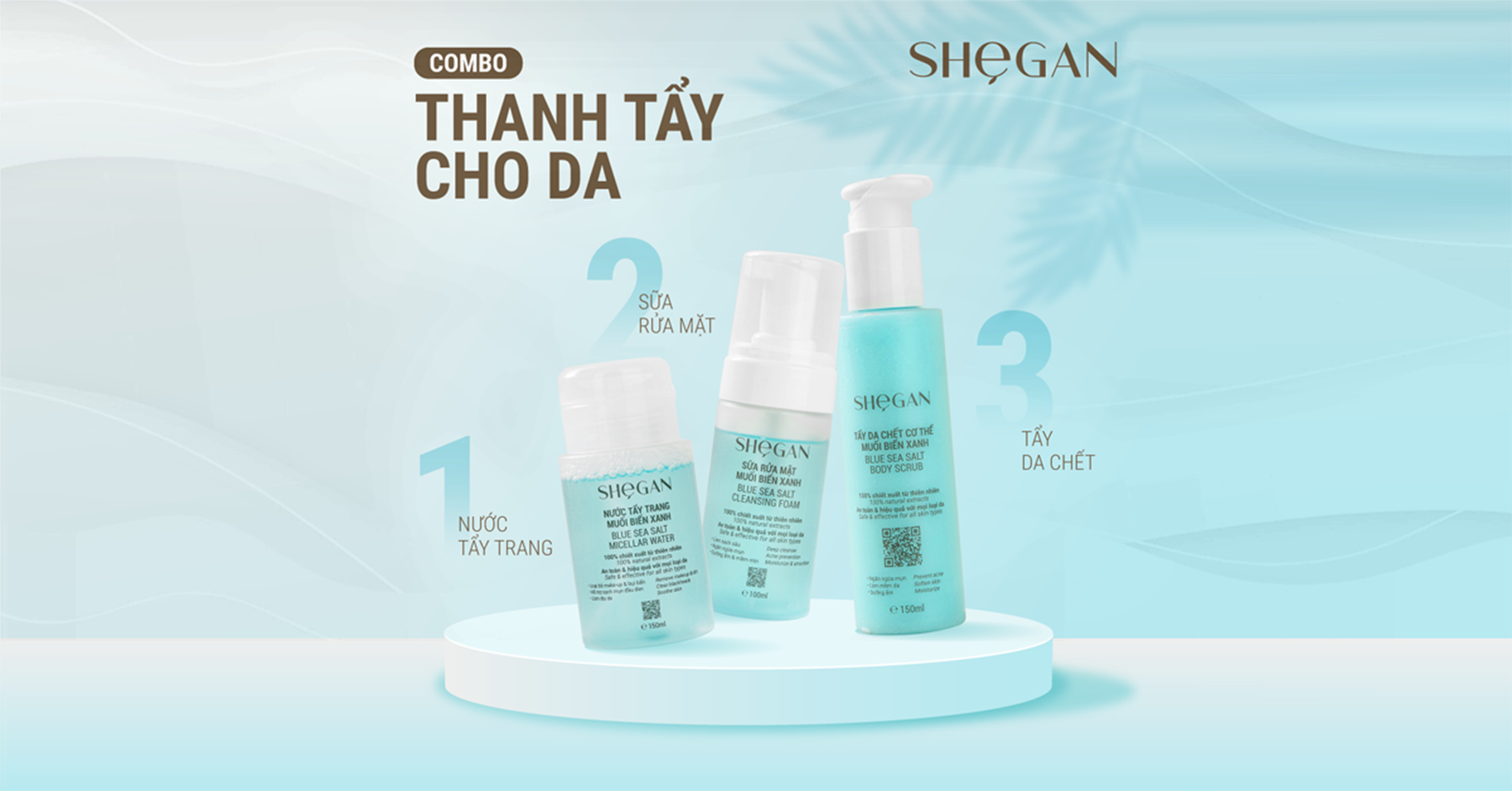 Combo 3 sản phẩm thanh tẩy cho làn da