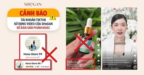 Cảnh báo: Tài khoản TikTok sử dụng video của SHeGAN để bán sản phẩm khác