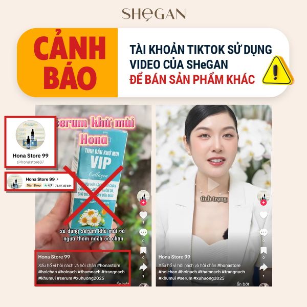 Hình ảnh video vi phạm của kênh TikTok Hona Store 99