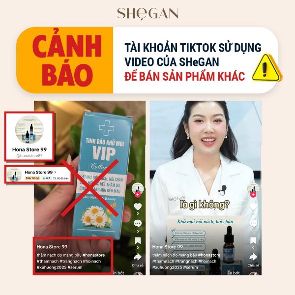 Hình ảnh video vi phạm của kênh TikTok Hona Store 99