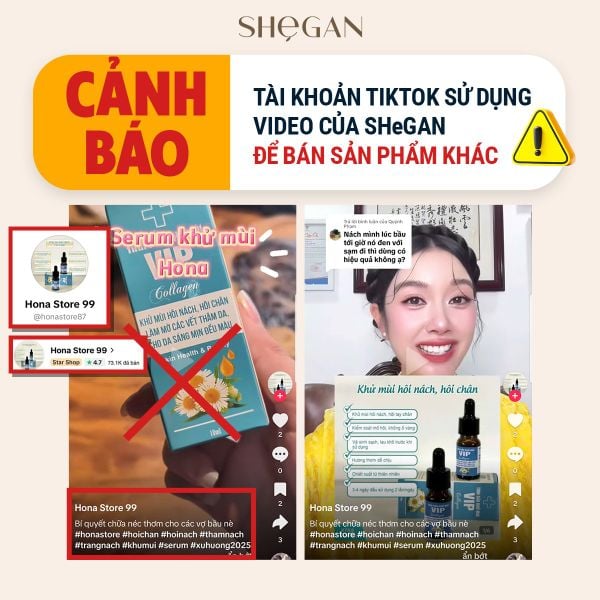 Hình ảnh video vi phạm của kênh TikTok Hona Store 99